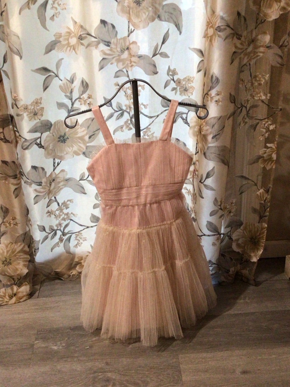 Rare Editions Blush Pink Sparkle Tulle Dress